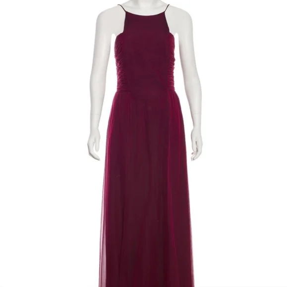 max mara burgundy dress Cognac cotton-blend midi dress in burgundy - Max Mara